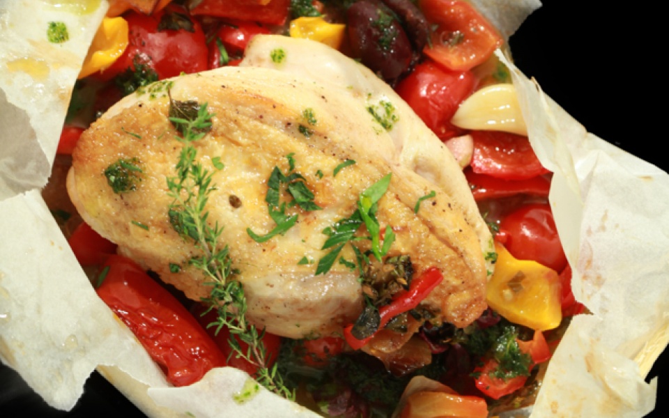 Chicken provençal baked in parchment paper | Yiannis Lucacos