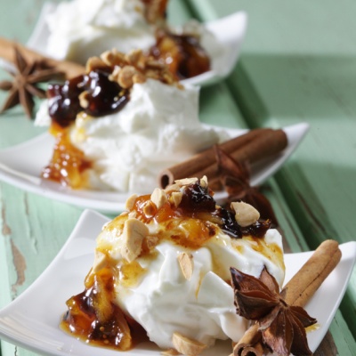 Yoghurt with syrupy dried fruit sauce | Yiannis Lucacos