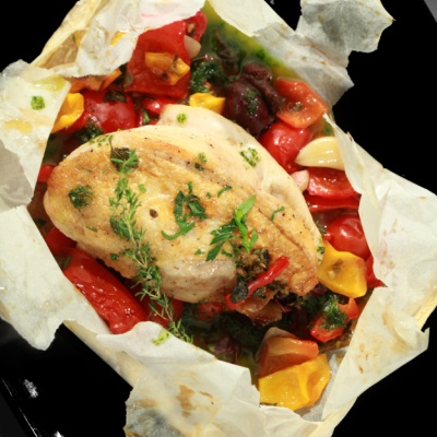 Chicken provençal baked in parchment paper | Yiannis Lucacos