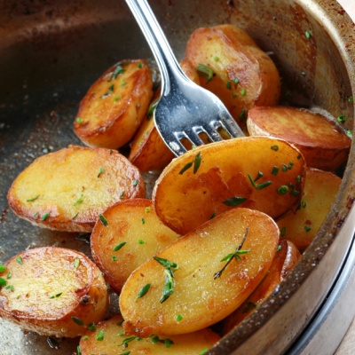 Sautéed French potatoes with thyme, rosemary and garlic | Yiannis Lucacos