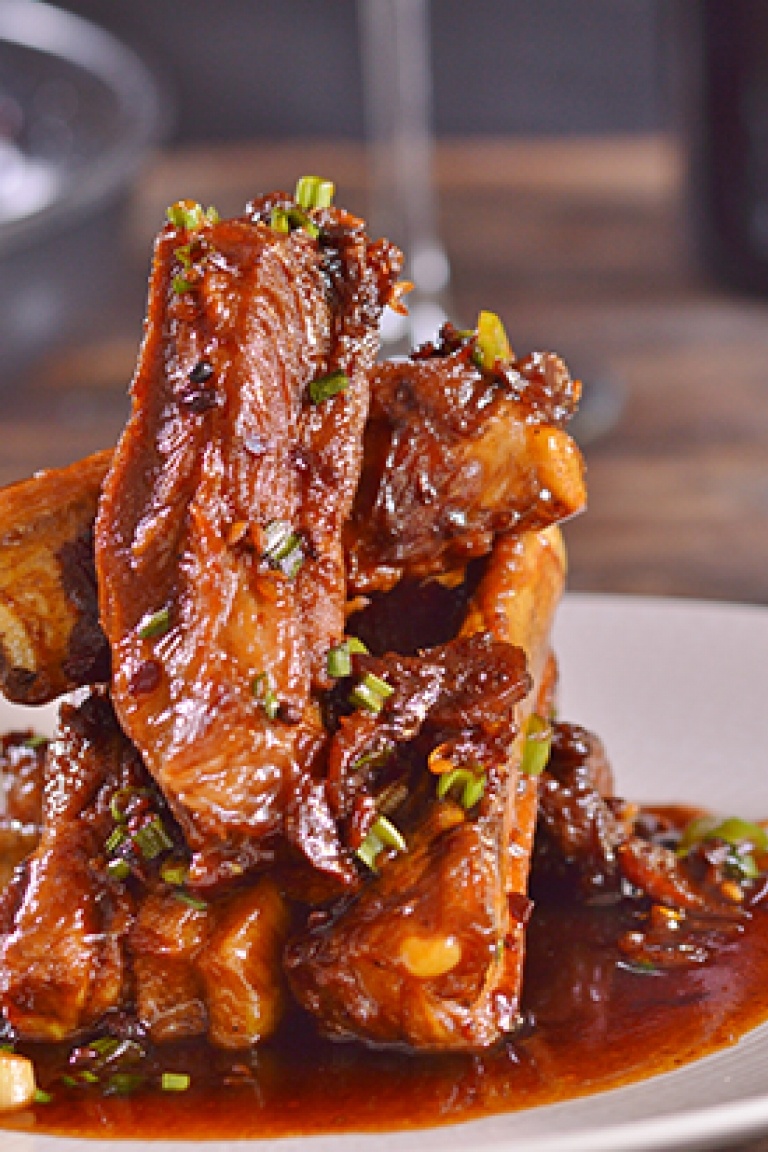 Pork rib chops with soy sauce and honey