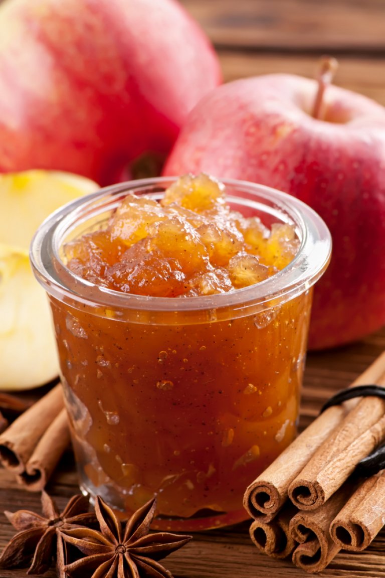 Poached apple compote